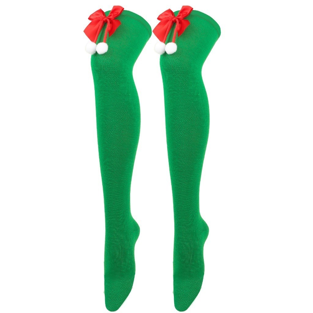 Wonderful Night🎁🎁สีแดง ถุงน่องคริสต์มาส ลายทาง เหนือเข่า โบว์ ถุงน่องหวาน ใส่สบาย ส่งไวจากไทย - รูปที่ 6