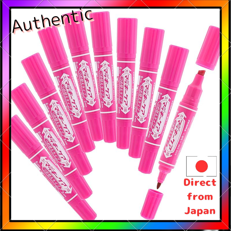 Zebra Permanent Marker Highlighters Care Refill Type Pink 10 pieces B-YYT5-P