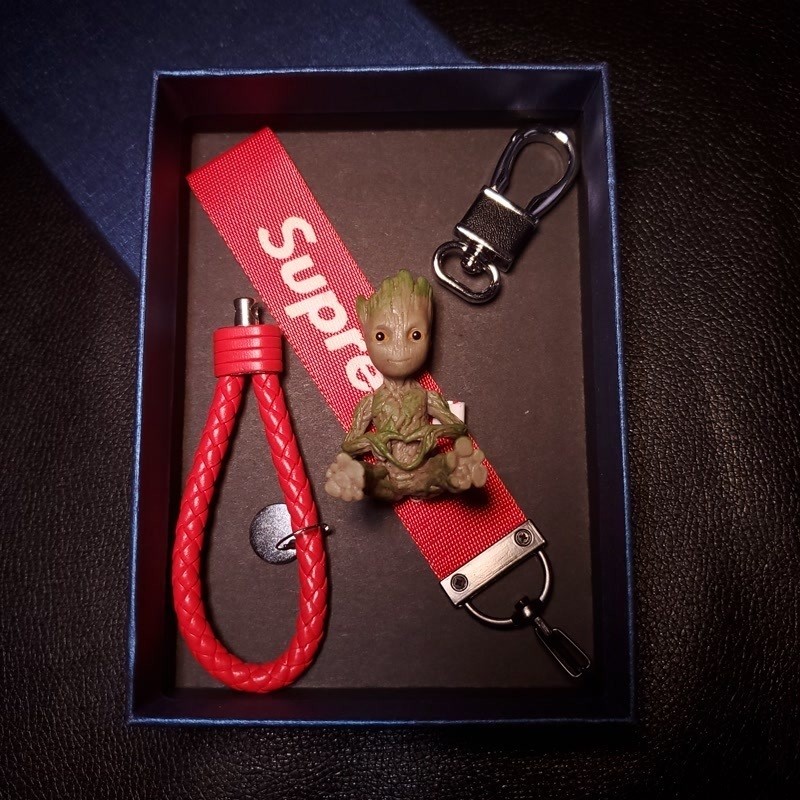 Galaxy Guard Groot Marvel พวงกุญแจ Treeman ตุ๊กตารถพวงกุญแจจี้จี้กระเป๋าน่ารัก