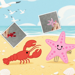 กิ๊บติดผมอะซิเตท ออกแบบน่ารักเหมือนการ์ตูน กั้งและปลาดาว สำห…