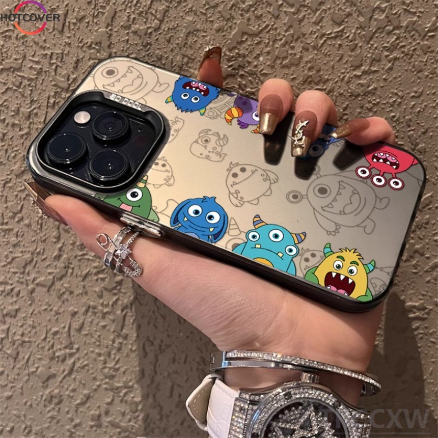 Kawayi Stich Monster สําหรับ iPhone 17 Pro AIR 17 Pro Max เคสโทรศัพท์สีเงิน Double-Layer Shock-proof