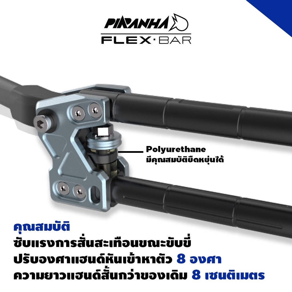 แฮนด์ซับแรง PIRANHA FLEX BAR HONDA ADV-150-160 / ADV-350 / ติดตั้งกับตุ๊กตาแฮนด์อ้วน Fat Bar / แฮนด์