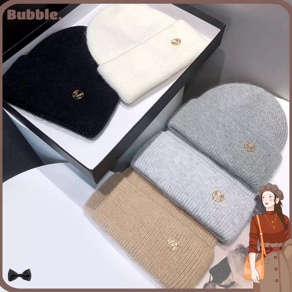 Bubble หมวกถัก, Windproof Coldproof Bonnet Caps, Casual Keep Warm Beanies สําหรับขี่กลางแจ้ง