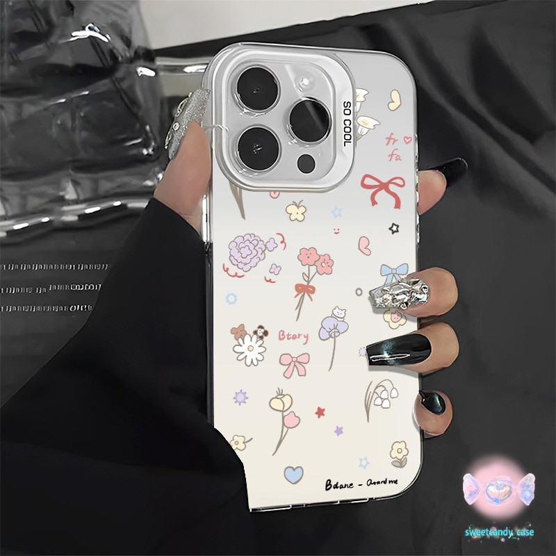 เคสแข็งคุณภาพ ดอกไม้สวยน่ารัก for IPhone 13 12 7Plus 14 15 11 Pro Max 8Plus XR XS Max SE เคสไอโฟน11 เคสไอโฟน13