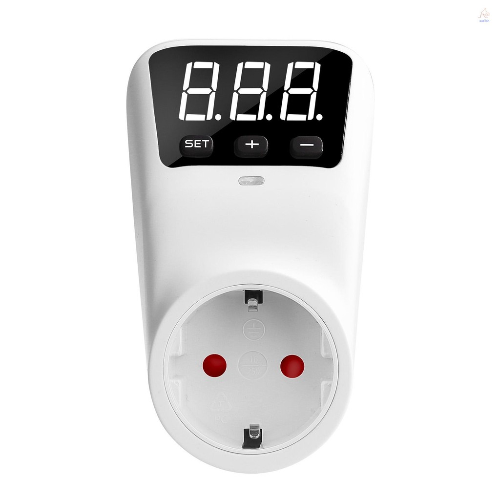 Hlp02 ดิจิตอลอัตโนมัติป้องกันแรงดันไฟฟ้าซ็อกเก็ต 230V 16A จอแสดงผล LCD Power Surge Protector ซ็อกเก็