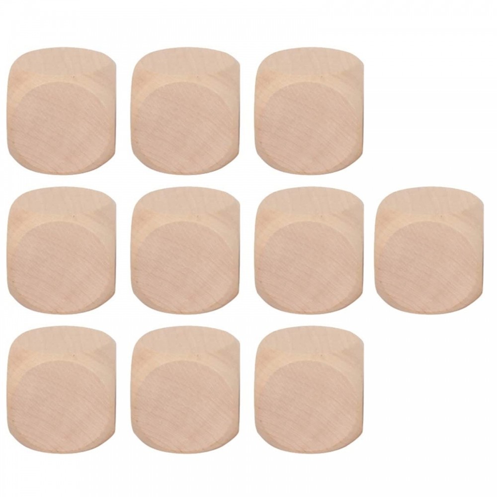 Customizable Wood Dice Set 10 Blank Cubes for Crafts and Personalized Engravings