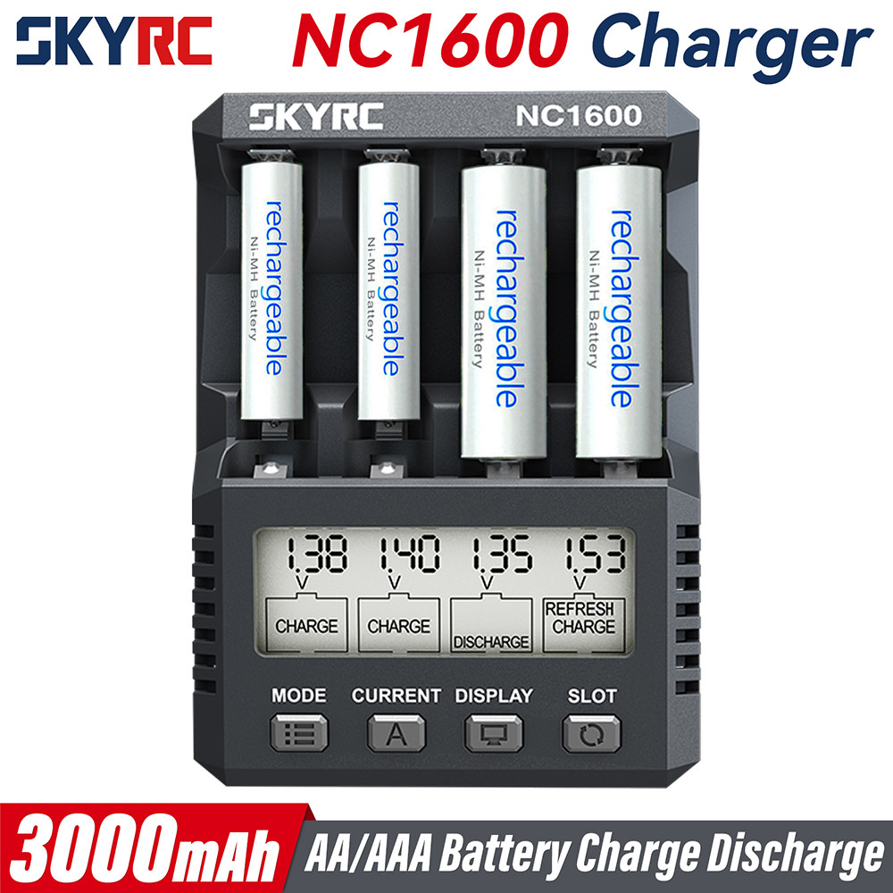 SKYRC NC1600 เครื่องชาร์จแบตเตอรี่ AA/AAA 15W 4 ช่องอิสระ 3 โหมดการทํางาน เครื่องชาร์จแบตเตอรี่