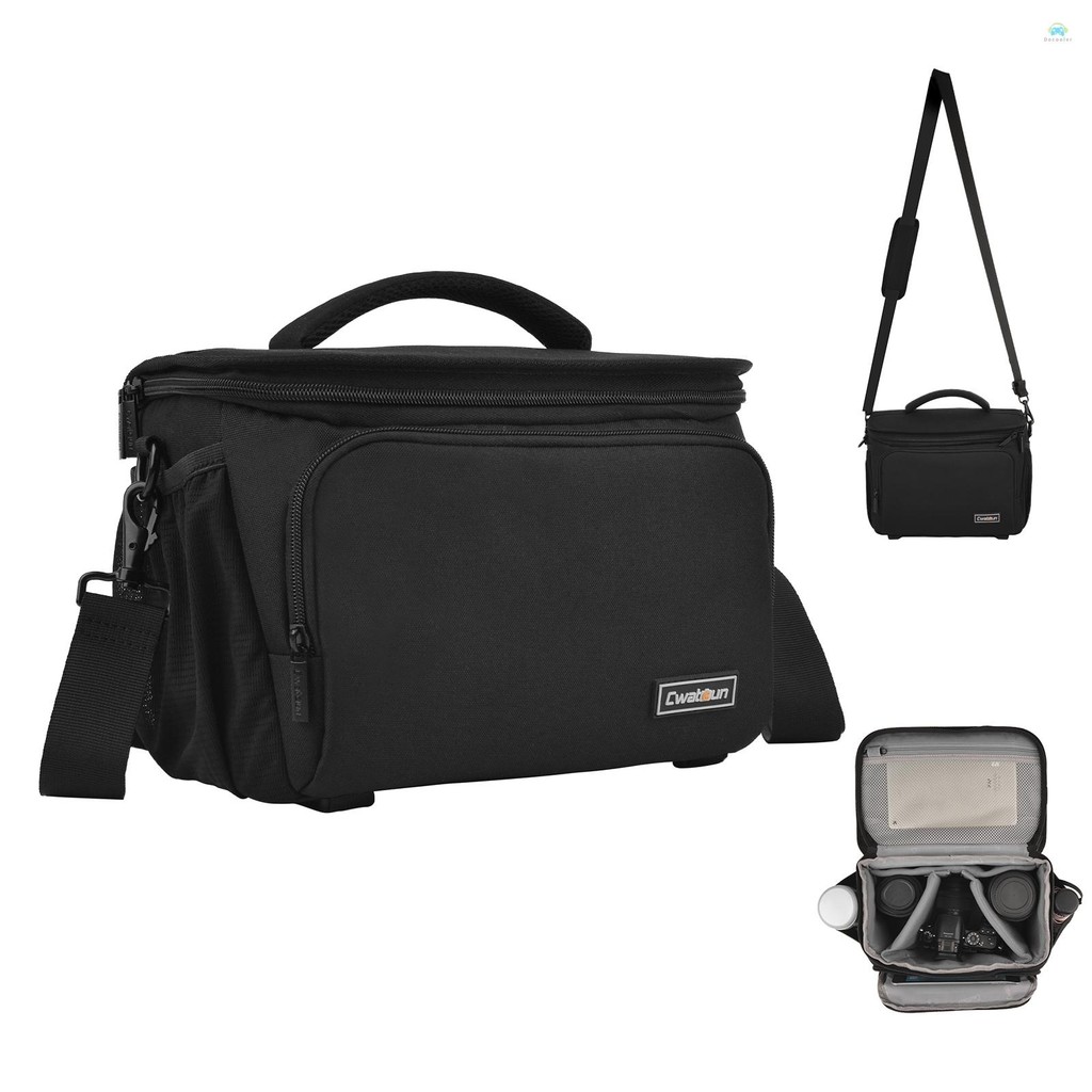 Yb2 กระเป๋ากล้อง Cwatcun กระเป๋ากล้อง Travel Camera กระเป๋าสะพายกันน้ํา Shock-proof Camera Case สําหรับกล้อง Mirrorless ที่ถอดออกได้ Dividers และ