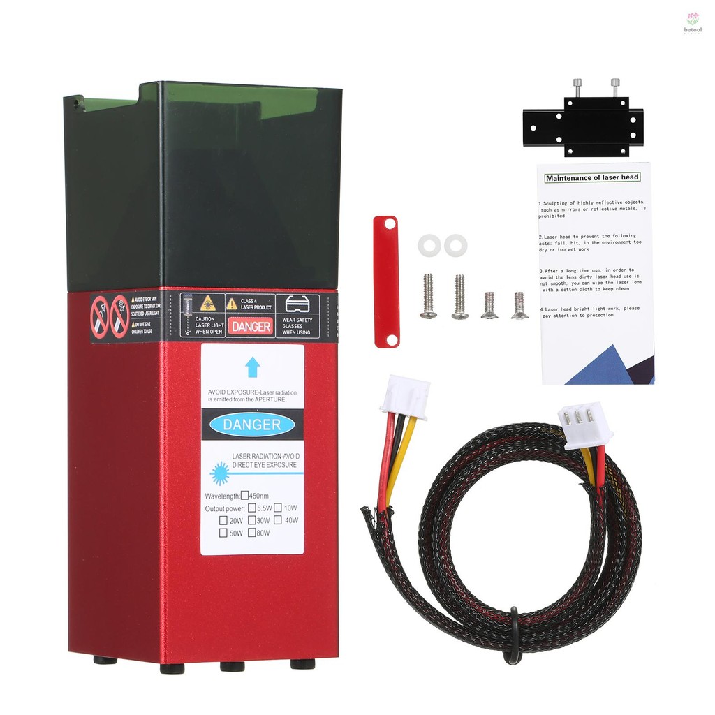 450nm 80W โมดูลเลเซอร์คงที่ความยาวโฟกัส ความเร็วสูง สําหรับแกะสลัก ตัด CNC Router 3D เครื่องพิมพ์ DIY งานไม้ หนัง ผ้า กระดาษ