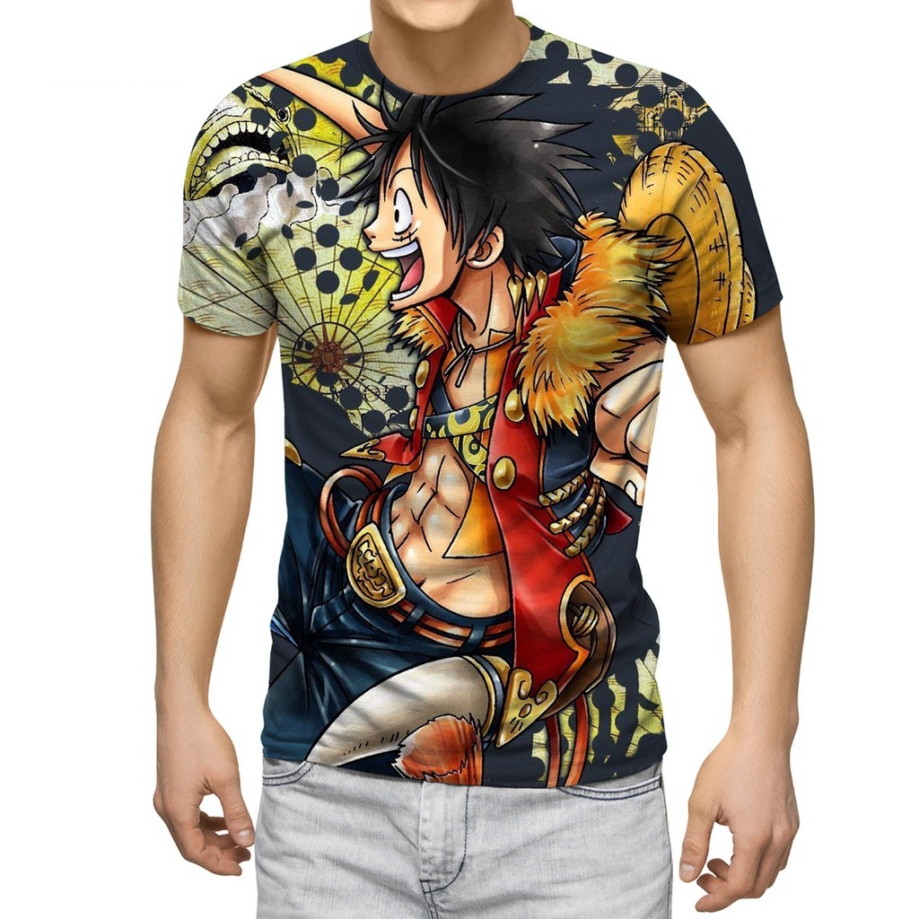 การ์ตูนอะนิเมะ One P iece เย็นลูฟี่ Zoro พิมพ์ผู้ชายเสื้อยืดคู่แฟชั่นถนนพรรคเสื้อที่มีคุณภาพสูงร้อนข