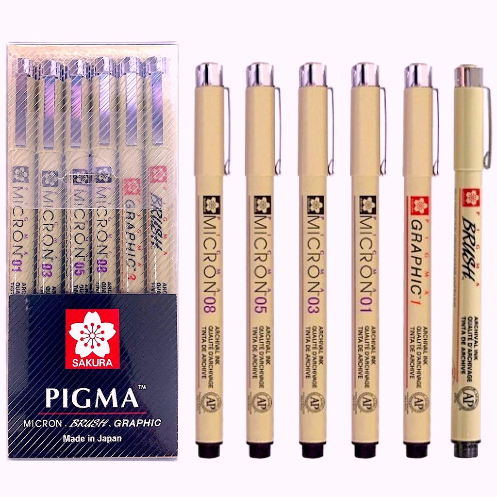 【Direct from Japan】 SAKURA PIGMA MICRON Sakura Pigma Micron Black ชุด 6 ชิ้น [นำเข้าแบบขนาน]