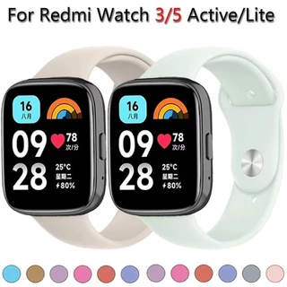 สายซิลิโคนสําหรับ Redmi Watch 3/5 Lite Sport Band สําหรับ Xiaomi Redmi Watch5/3 Active สายรัดข้อมือสร้อยข้อมือ 22 มม.อุปกรณ์เสริม Correa