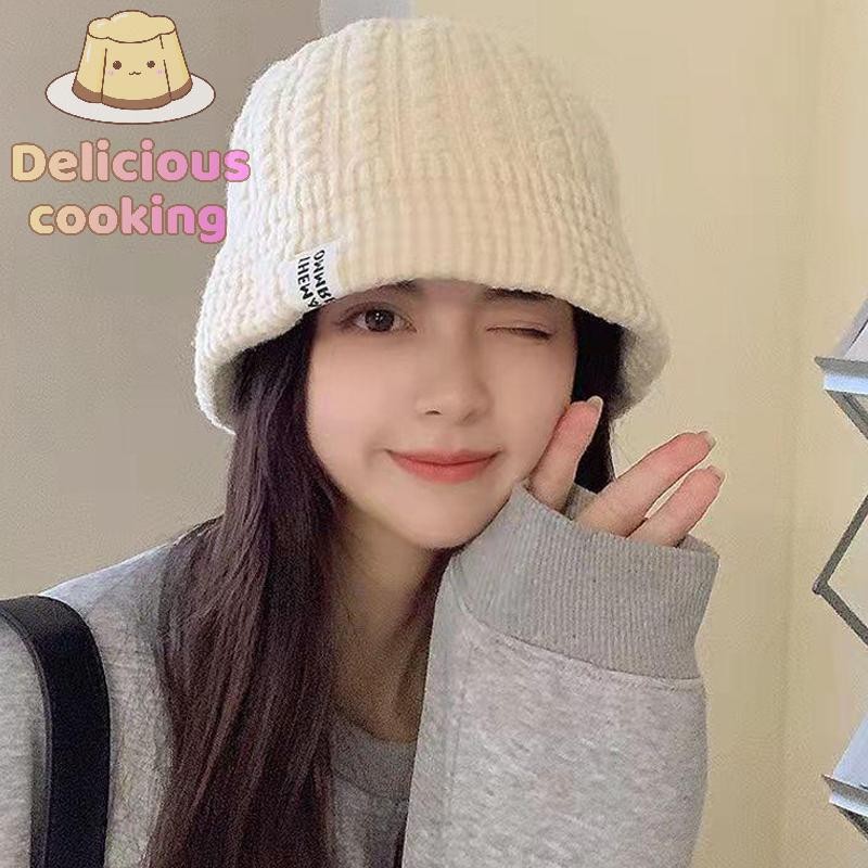 [ทําอาหารแสนอร่อย] หมวก ป้องกันหูที่อบอุ่นอเนกประสงค์ของผู้หญิง หมวกถักใหญ่ หมวกไหมพรม [ใหม่]