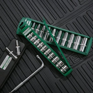 LONFY ชุดประแจ Hex Socket 1/4 3/8 1/2 ซ็อกเก็ตลึก Chrome Vanadium Steel เครื่องมือวงล้อยาวสั้นพร้อมตัวยึด