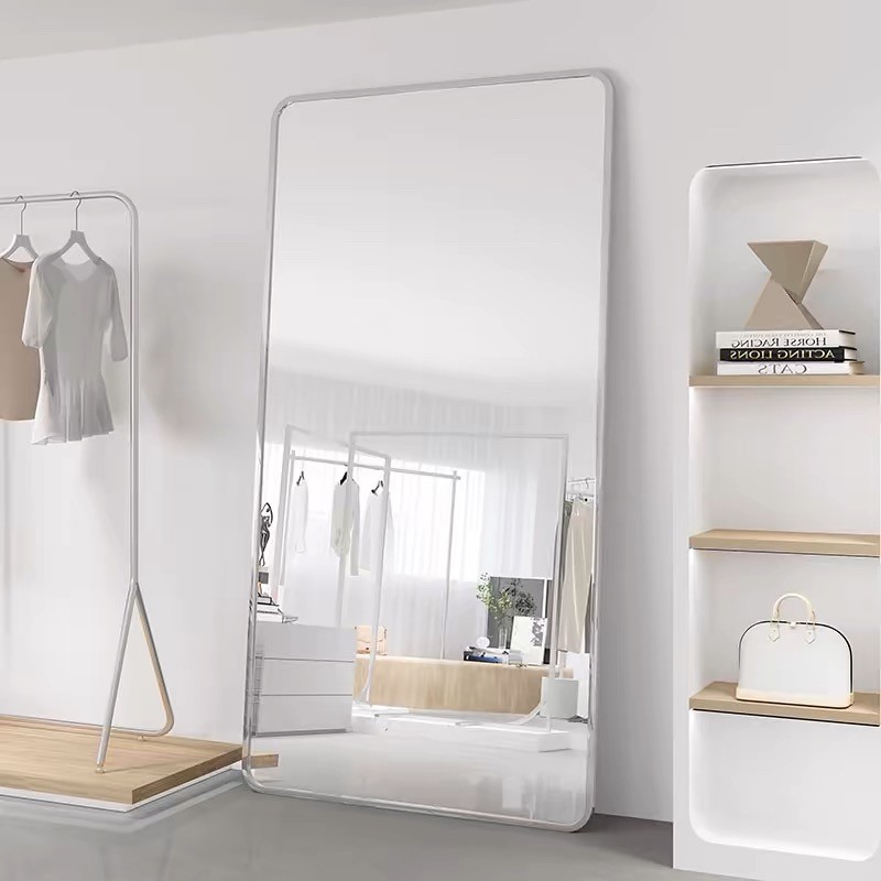 【185-180cm】MOK กระจกเต็มตัว ขนาดจริง ร่างกายเต็มรูปแบบ กระจกยาว พร้อมขาตั้ง สามารถแขวนผนัง