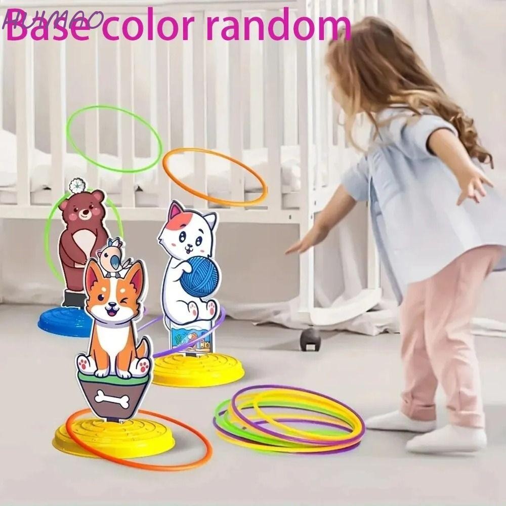 ฮิมาโอะ สัตว์โยนแหวนวงกลมเกม,ซ้อนชั้นลูกแมวลูกสุนัขกลางแจ้งปลอกโลหะของเล่นชุด,ซ้อนชั้นเกมไก่เป็ดพ่อแม่และลูกสัตว์เด็กห่วงของเล่นเด็ก
