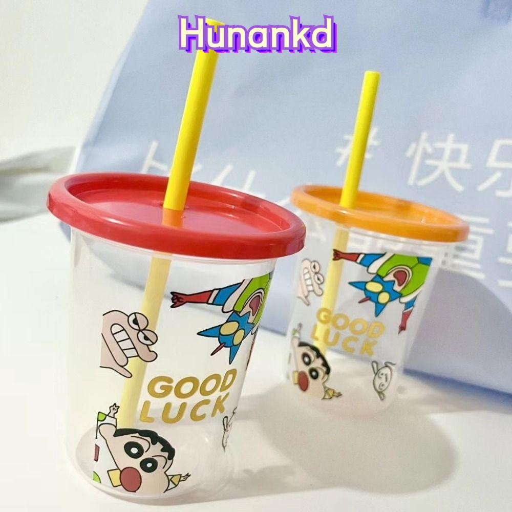 Huan ถ้วยเครยอนชินจัง 1 ชิ้น, ถ้วยน้ําทุกวันความจุขนาดใหญ่, ชานมกาแฟถ้วยฟางเดินทางแบบพกพา