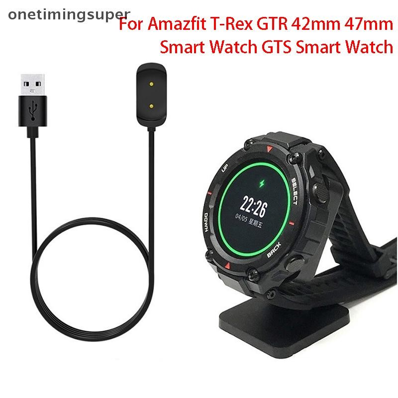 Onetimingsuper สมาร์ทวอท์ชสายชาร์จ USB สําหรับ Amazfit T-Rex GTR 42 มม.47 มม.นาฬิกาสมาร์ท GTS USB Charger สายอุปกรณ์เสริม OTP