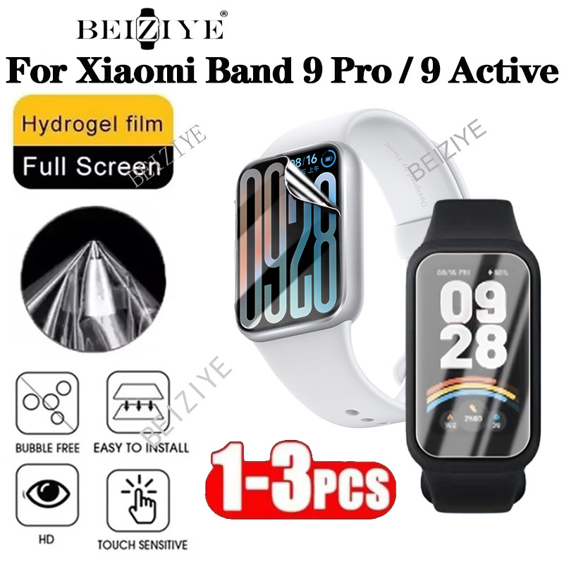 1/3pcs Hydrogel ฟิล์มป้องกันสําหรับ Xiaomi Smart Band 9 Pro Soft Clear ฟิล์มป้องกันแบบเต็มหน้าจอ Xiaomi Band 9 Active สมาร์ท Wacth ไม่ใช่แก้ว