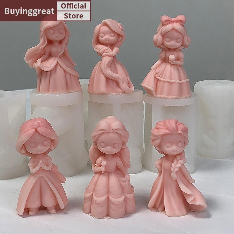 Tst 1 ชิ้นเจ้าหญิงสาวแม่พิมพ์ซิลิโคน DIY ยิปซั่มตุ๊กตา Dropping เจลทํา Mould Desktop Decor เค้กเบเกอรี่เครื่องมือ SG