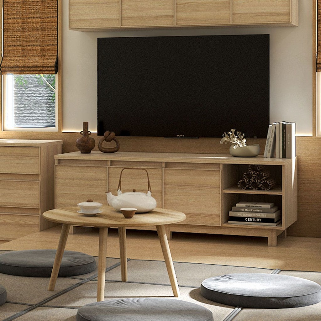 SB Design Square ไซด์บอร์ด รุ่น Hakone สีไม้อ่อน (160x55x56 ซม.) แบรนด์ KONCEPT FURNITURE