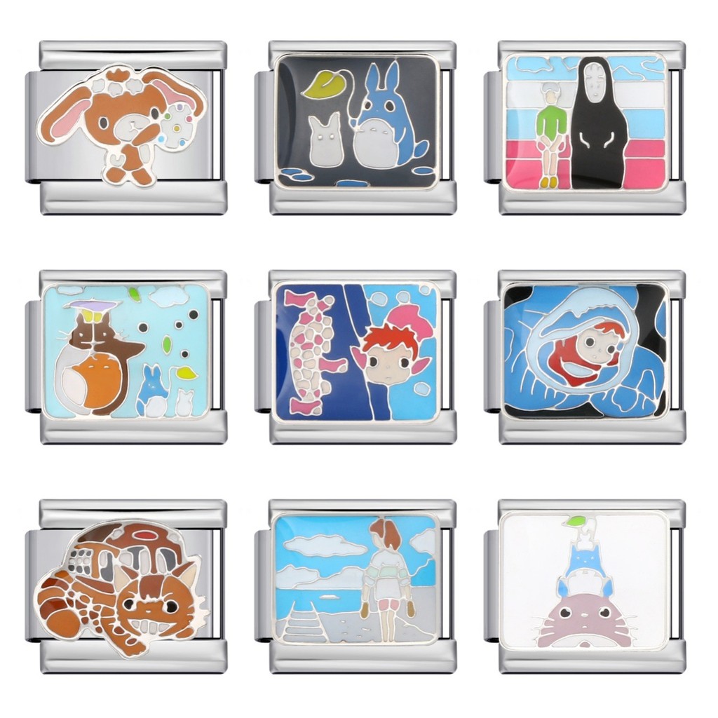 ใหม่ตัวละครการ์ตูนสร้อยข้อมือโมดูลอิตาลี,รูปแบบเชื่อมเหล็กไทเทเนียมหยดน้ํามันการ์ตูน ทําเอง สร้อยข้อมือยางยืด