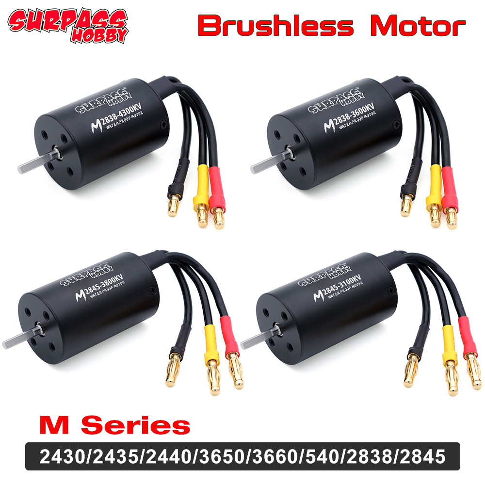 Surpass HOBBY กันน้ํามอเตอร์ไร้แปรง M2430/2435/2440/2838/2845/540/3650/3660 สําหรับ Wltoys 1/10 1/14 1/16 1/18 RC รถเรือ