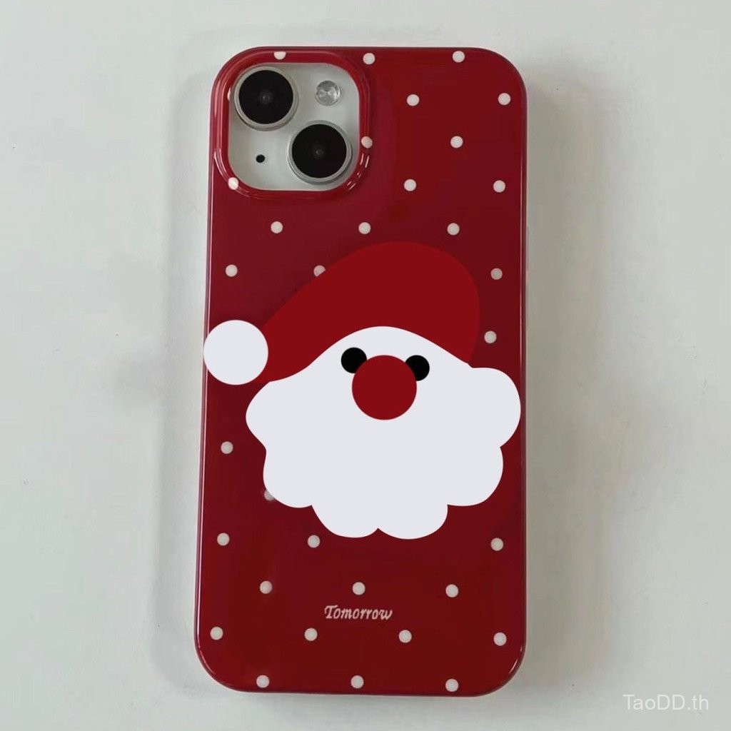 เคสโทรศัพท์สำหรับ iPhone x XS XR xsmax 11 12 13 14 15 16 PRO MAX plus คริสต์มาสลายจุดเคสแบบนิ่มหุ้มทั้งตัวเคสกันกระแทกเคส ahxn