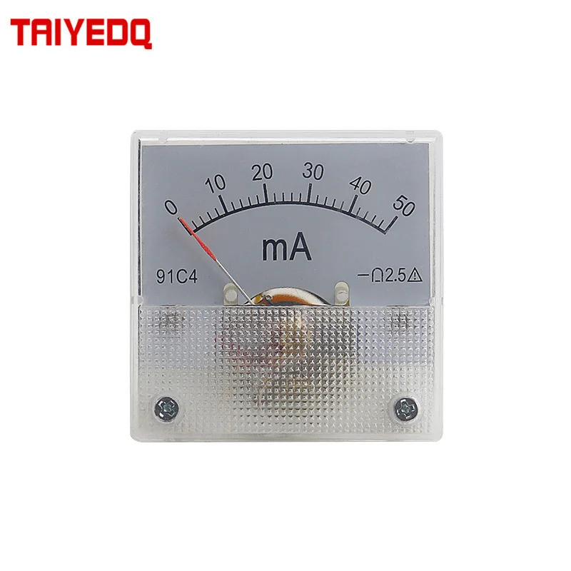 DC Milliamp แผงเมตร Analog แผงแอมป์มิเตอร์ Current Gauge 20mA 30mA 50mA 100mA 200mA 300mA 500mA 45*4