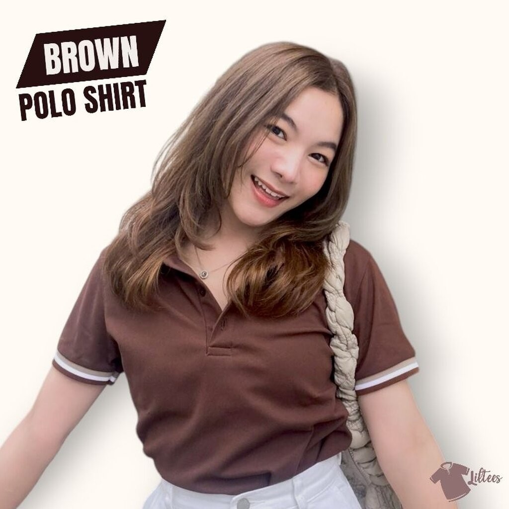 เสื้อโปโลสีน้ำตาล เสื้อคอปก แขนสั้น สีน้ำตาล ปกกากีขลิบขาว-น้ำตาล เสื้อโปโลแขนสั้น | Kaneko MC LBR01