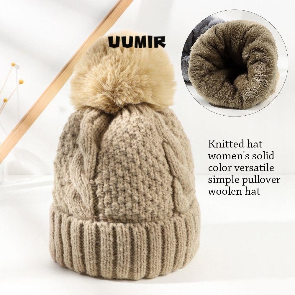 Uumir หมวกฤดูหนาว, Keep Warm Plush หมวกถัก, อุปกรณ์ป้องกันหูกลางแจ้งหนาหมวกบีนนี่ลําลองสําหรับผู้ชายผู้หญิง