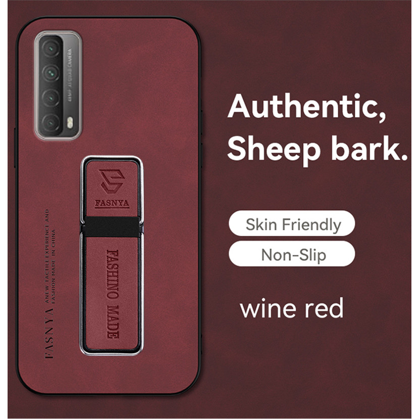 สําหรับ Huawei Y7A เคสโทรศัพท์หนังนิ่มหนังแกะหรูหราพร้อมที่ยึดในรถยนต์แบบแม่เหล็กมัลติฟังก์ชั่น - รูปที่ 3