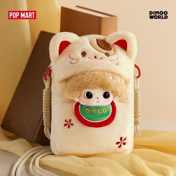Popmart Bubble Mart dimoo dimoo ฝันนอกเตียงโทรศัพท์มือถือกระเป๋ากล่องตาบอดเคสมือถือขนยาวพร้อมเชือกเส้นเล็ก