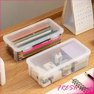 Fresh กล่องใส่เครื่องเขียน อเนกประสงค์ พร้อมฝาปิดล็อก กันน้ํา กันฝุ่น กล่องดินสอพลาสติกใส Pencil-Box