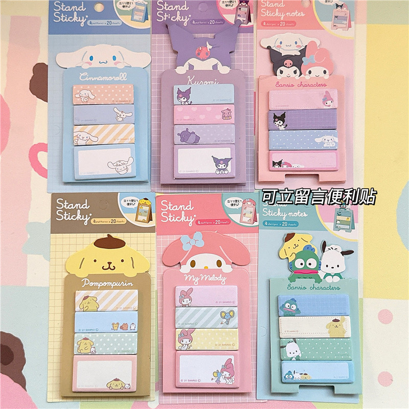 80 ชิ้น/เซ็ต Sanrio Sticky Notes Index Memo Note Stand
