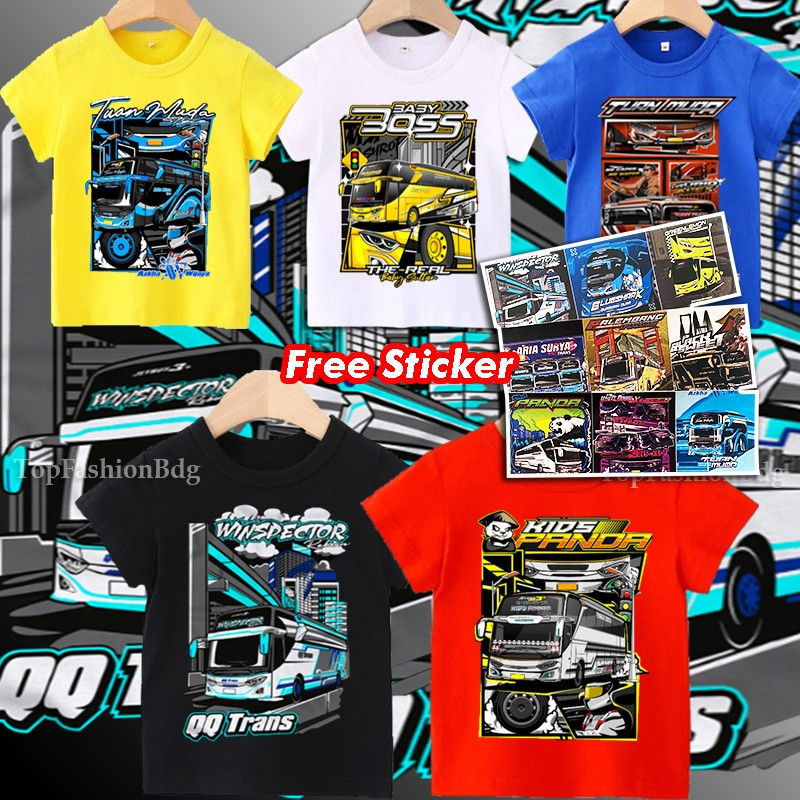Vector Bus Mania เสื้อผ้าเด็ก Bus เสื้อยืด 1-12 ปี