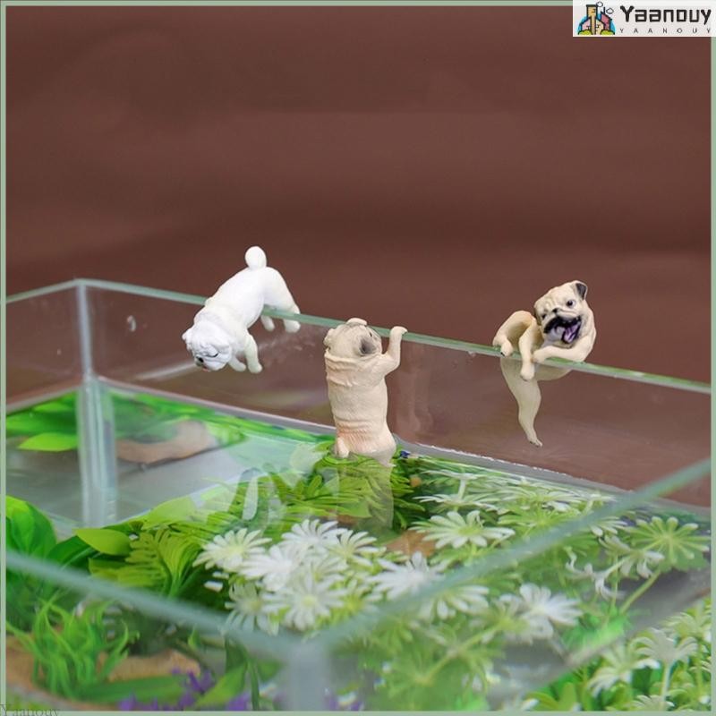 Yaa Aquarium Figurines ตกแต่งเครื่องประดับสัตว์ลูกสุนัขขนาดเล็กสําหรับตกแต่งตู้ปลา