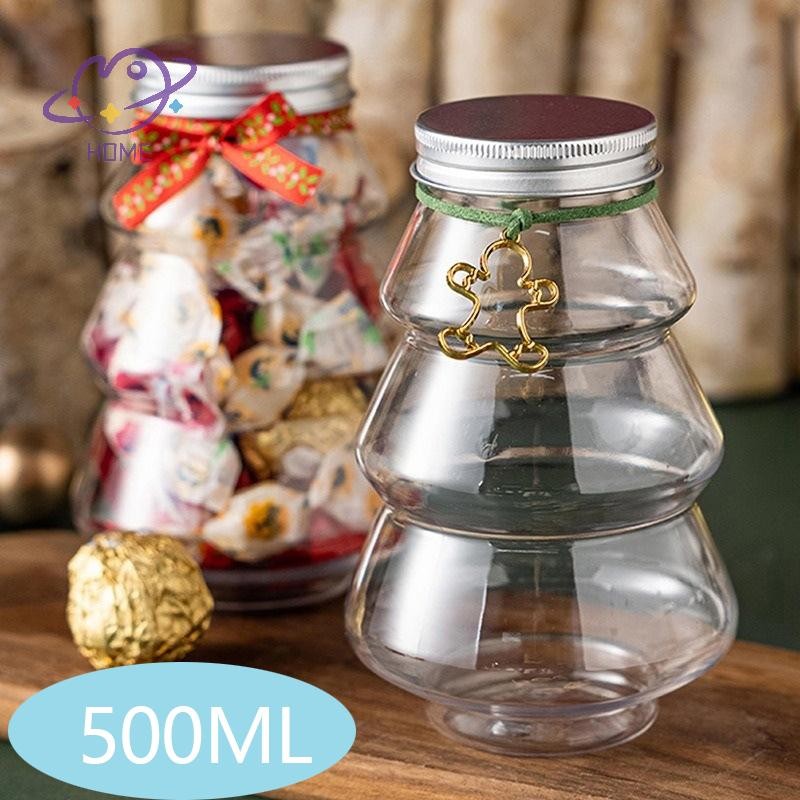 [mayhome] 500ml Christmas Tree Sweet Jar Kids Favor DIY Gift Candy Cookie Snack Chocolate Packing กล่องตกแต่งปีใหม่ {TH}