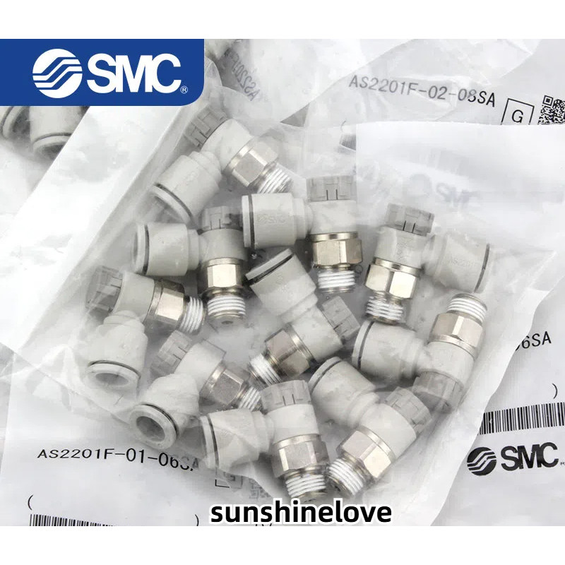 Smc ความเร็ววาล์วปีกผีเสื้อ AS1201F-M5-04A-06A AS2201F-01-02-06-08SA1211F