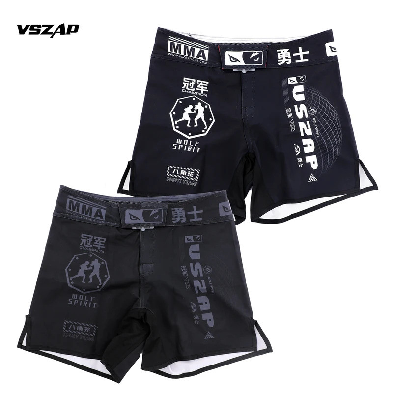Vszap Fighting Training Quick Dry Pants MMA กีฬาฟิตเนสมวยมวยไทย Breathable Jutsu Suit Competition Pants