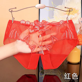 ชุดชั้นในไร้เป้าตาข่ายเซ็กซี่สําหรับผู้หญิงสิ่งล่อใจโปร่งแสงลูกไม้ปักกางเกงระบายอากาศบาง