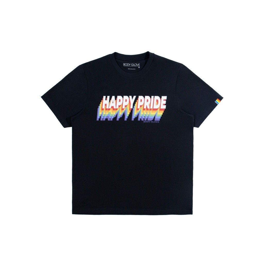 ✨พร้อมส่ง✨BODY GLOVE Unisex "HAPPY PRIDE" Tees - Black เสื้อยืดแขนสั้น สีดำ