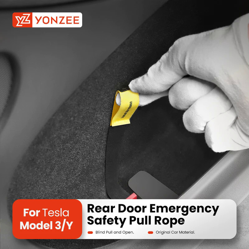 YZ For Tesla Model 3 Highland Model Y 2021-2024 Rear Door Mechanical Switch Handle Emergency Puller 