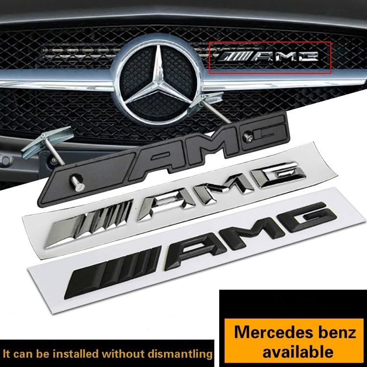 Mercedes-benz 3D Metal AMG Logo Emblem Hood Badge สติ๊กเกอร์กระจังหน้า