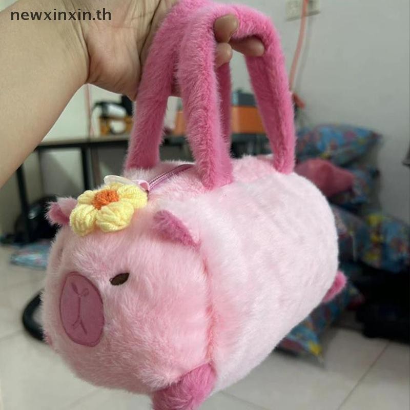 ^N^ ตุ๊กตาน่ารัก Capibala Capybara ความจุขนาดใหญ่การ์ตูนไหล่ Messenger กระเป๋าแบบพกพา Commug กระเป๋าถือ {T}