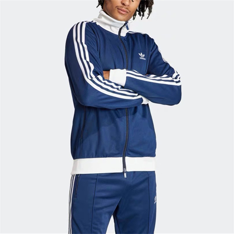 ADIDAS ปักโลโก้ อาดิดาส เสื้อกีฬาต้นฉบับแจ็คเก็ตคู่เครื่องบินทิ้งระเบิดแจ็คเก็ตยืนปก