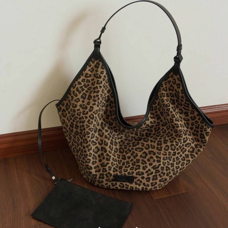 LHL BOUTIQUE leopard bag กระเป๋าสะพายข้าง ลายเสือดาว  เบา ถุงใบใหญ่ tote bag