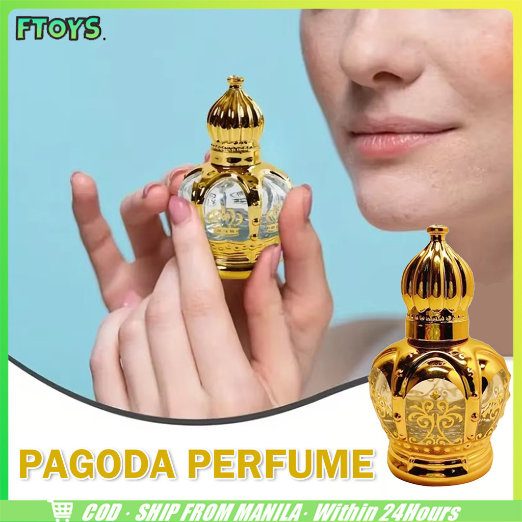 จัดส่งใน24ซม.ขวดน้ำมันหอมระเหย 15ML พร้อมลูกกลิ้ง ขวดทองแก้ว รูปมงกุฎ