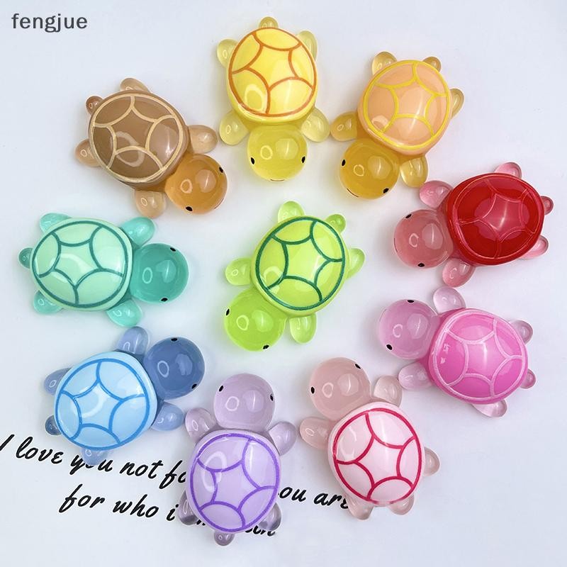 Fengjue 4 ขนาด Mini Luminous เต่าตกแต่งบ้านภูมิทัศน์งานฝีมือเรซินเต่าเรืองแสงสวนปลา Miniatures เครื่องประดับตกแต่ง TH