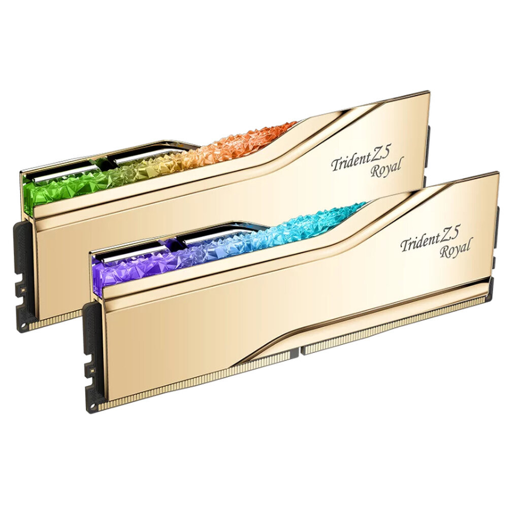 G.SKILL Trident Z5 Royal DDR5 Gold 48GB/7200Mhz (2x24GB) F5-7200J3646F24GX2-TR5G For Intel XMP CL36-